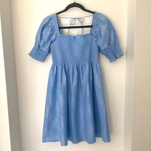 Hill House The Athena Nap Dress - Light Blue Glitter Check - sz M